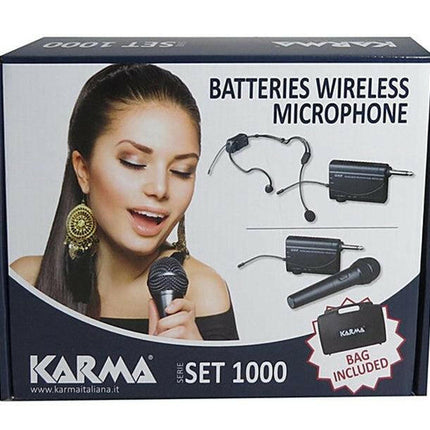 Microfone Mão s/ Fios + Receptor UHF-Microfones Sem Fios-Karma-Music Stage