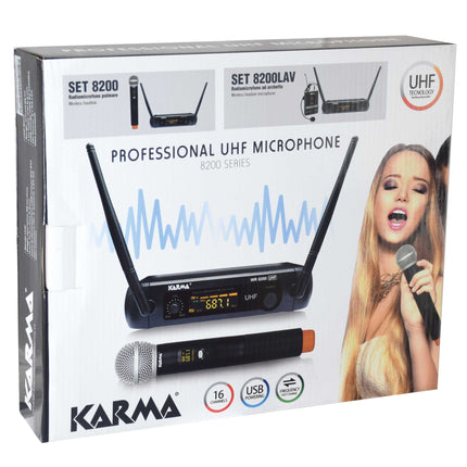Microfone Headset - Cabeça s/ Fios + Receptor UHF-Som e luz-Karma-Music Stage