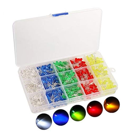 Kit 1000 Leds 3mm - (Vermelho/Amarelo/Azul/Verde/Branco)-Componentes eletronicos-SMI-Music Stage