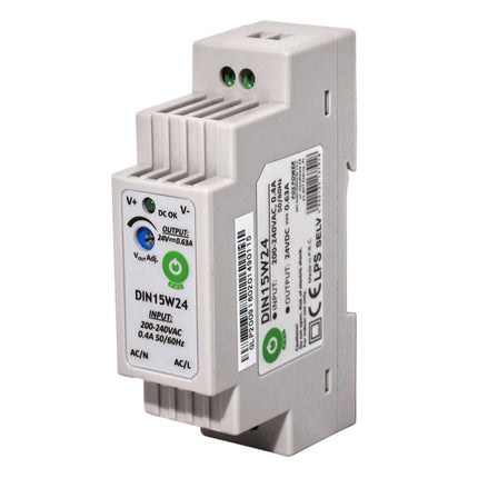 Fonte Alimentação AC230V/DC12V 1,25A 15W p/ Calha DIN-Electricidade-POS-Music Stage