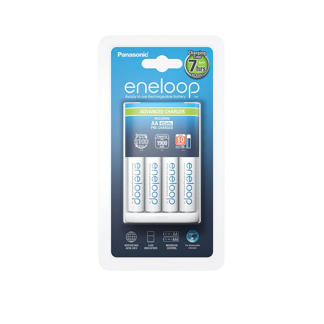 Carregador 4 Pilhas R03/R6 c/ 4x 1900mAh - AC230V-Energia-Panasonic-Music Stage