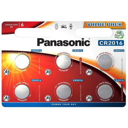Pilha Lítio 3V CR2016 (Blister 6)-Energia-Panasonic-Music Stage