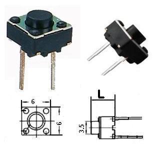 Pulsador DC 5mm - 2 Pin-Componentes eletronicos-SMI-Music Stage