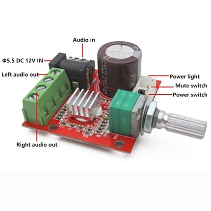 Módulo Amplificador 12V Hi-Fi 2x10W Class D - PAM8610-Robotica e prototipagem-Funduino-Music Stage