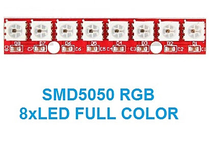 Modulo LED RGB 8xSMD5050 p/ Funduino - 2812-8BIT-Robotica e prototipagem-Funduino-Music Stage