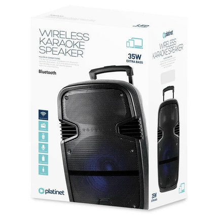 Coluna Amplificada Portátil LEDs 12" FM Bluetooth/USB/microSD-Coluna Amplificada 12 Polegadas-Platinet-Music Stage