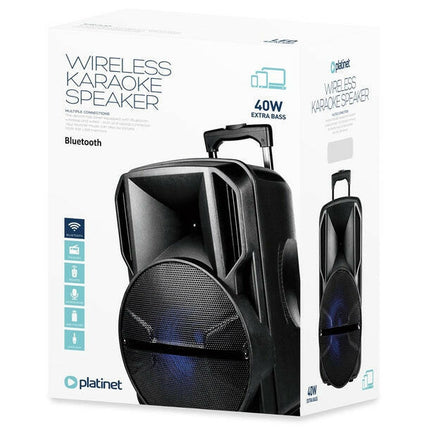 Coluna Amplificada Portátil LEDs 15" FM Bluetooth/USB/microSD-Platinet-Music Stage