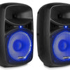 Pack 2 Colunas (Activa + Passiva) 8" 400W MP3/USB/SD/Bluetooth c/ Microfone + Cabos (VPS082A)