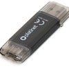Pen Drive "2-EM-1" USB A 3.0 + USB-C 128GB (Preto)