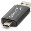 Pen Drive "2-EM-1" USB A 3.0 + USB-C 64GB (Preto)