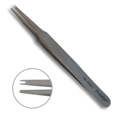 Pinça p/ SMD´s Curva 30º - 120mm-Apoio tacnicobricol-ProsKit-Music Stage