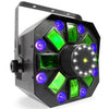 Projector Efeitos 8x LEDs 4W RGB-UV + LEDs c/ Laser RG + Strobe DMX (MULTI ACIS IV)