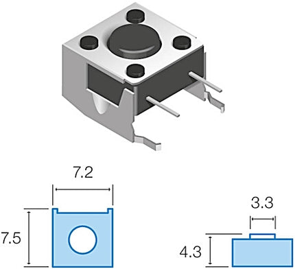 Pulsador DC 4,75mm - 15V - 20mA-Componentes eletronicos-SMI-Music Stage