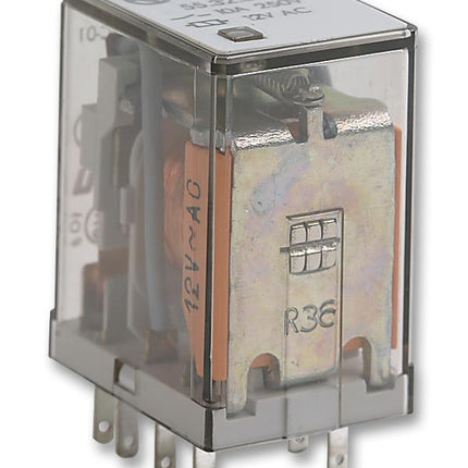 Relé DC 24V/2C/10A - Industrial c/ Indicador Mecânico-Componentes eletronicos-Finder-Music Stage