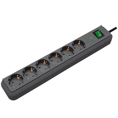 Extensão Eléctrica 6 Vias Shucko c/ Protecção 1,5mt c/Int.-Electricidade-Brennenstuhl-Music Stage
