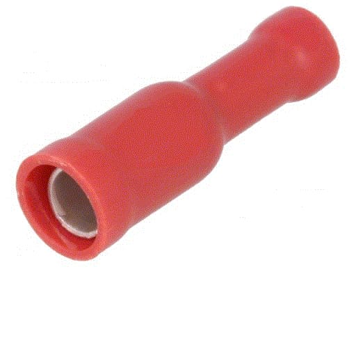 Terminal Cilíndrico Fêmea Isolado Vermelho - Ø4,0mm - 1,5mm²-Electricidade-SMI-Music Stage