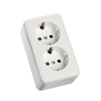 Tomada Eléctrica 2 Vias Schuko Branca-Electricidade-Krang-Music Stage