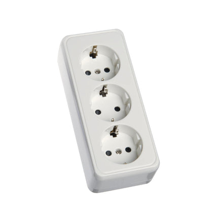 Tomada Eléctrica 3 Vias Schuko Branca-Electricidade-SMI-Music Stage