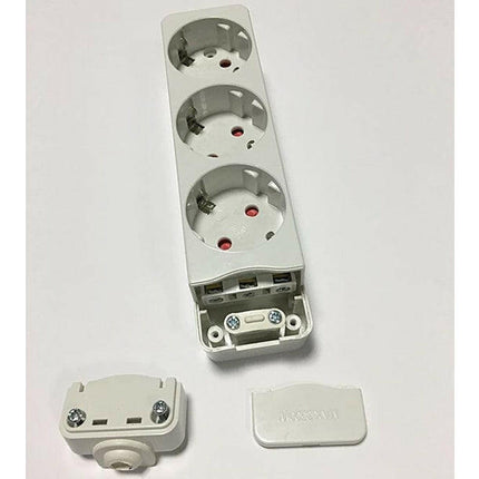 Tomada Eléctrica 3 Vias Schuko Branca p/ Cabo (Ligação Topo)-Tomadas-Smi-Music Stage
