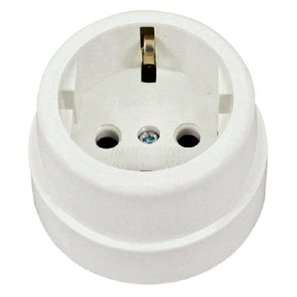 Tomada Eléctrica Schuko Creme - Redonda-Electricidade-SMI-Music Stage