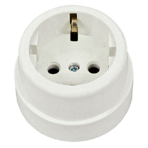 Tomada Eléctrica Schuko Creme - Redonda-Electricidade-SMI-Music Stage